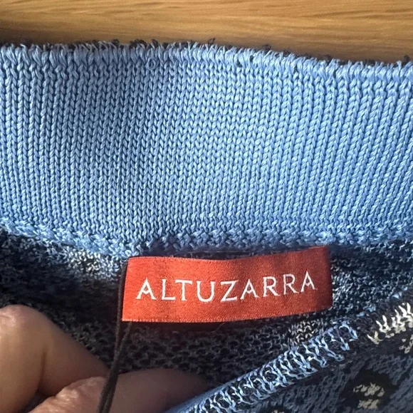 Altuzarra Blue and Black Patterned Maxi Skirt Maxi